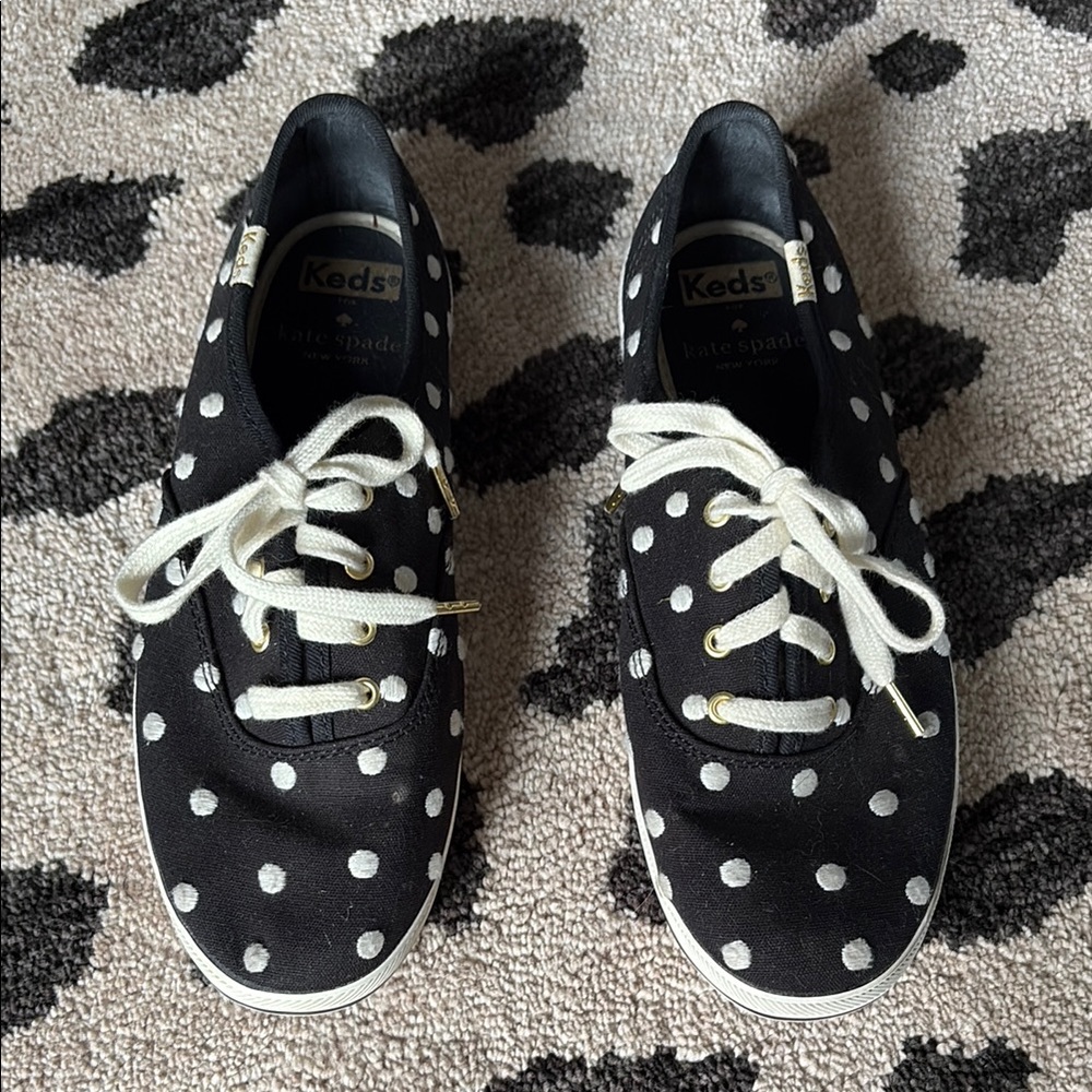 Keds Black Sneakers with White Polka Dots